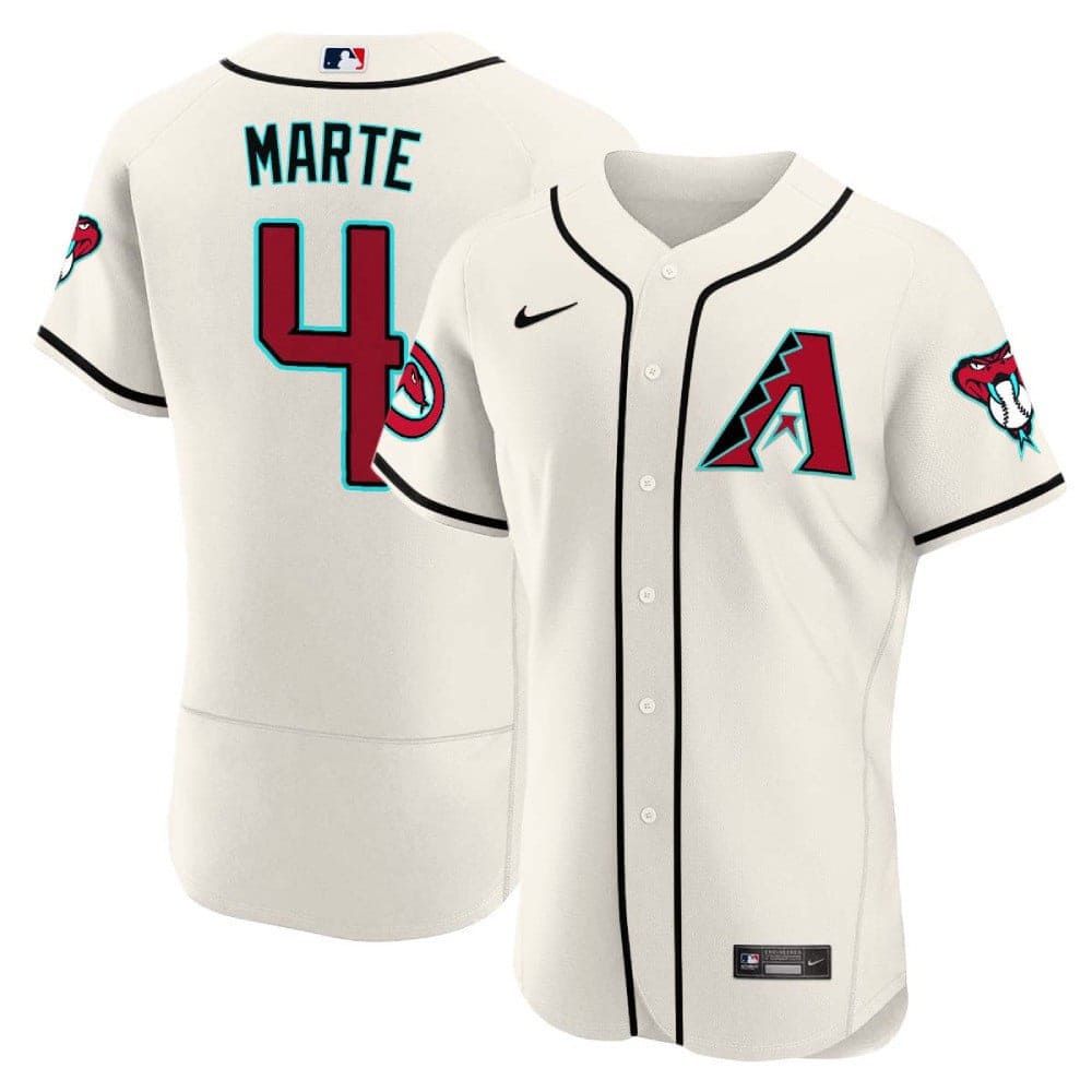 Men Arizona Diamondback #4 Marte Cream 2024 Nike Flex Base MLB Jersey